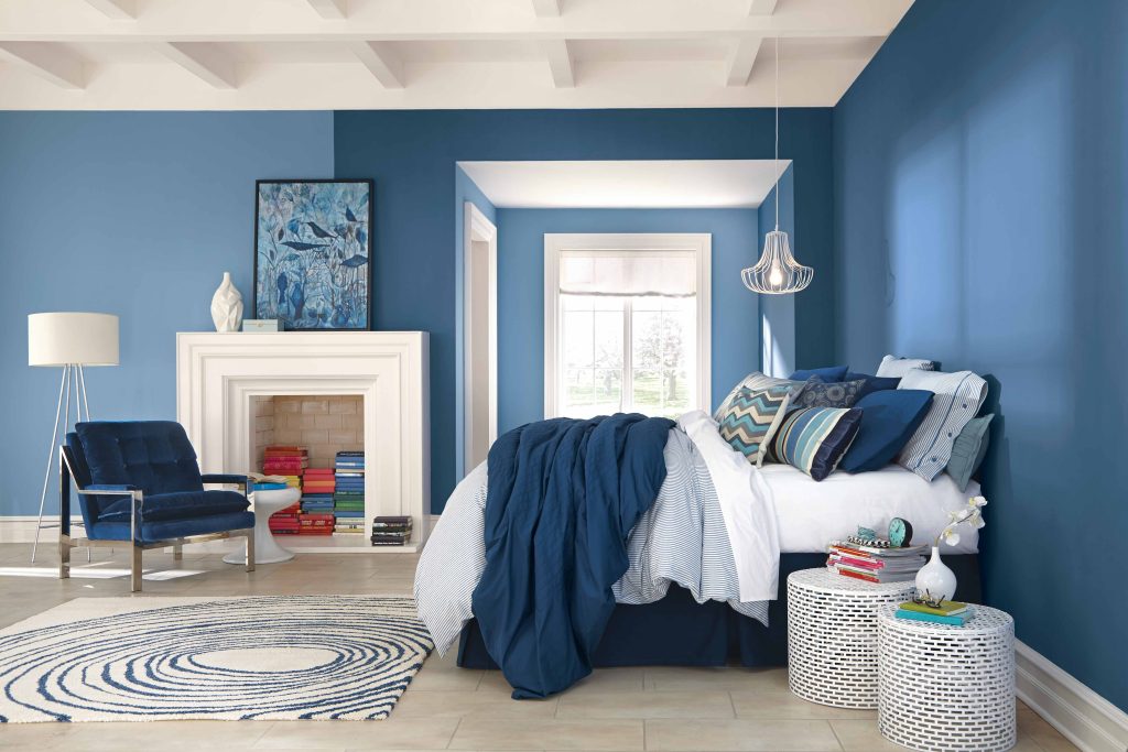 Navy Blue and White